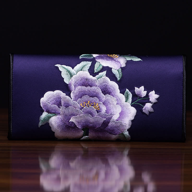 Peony Su Embroidered Handbag 20x10cm | Prosperity Symbol