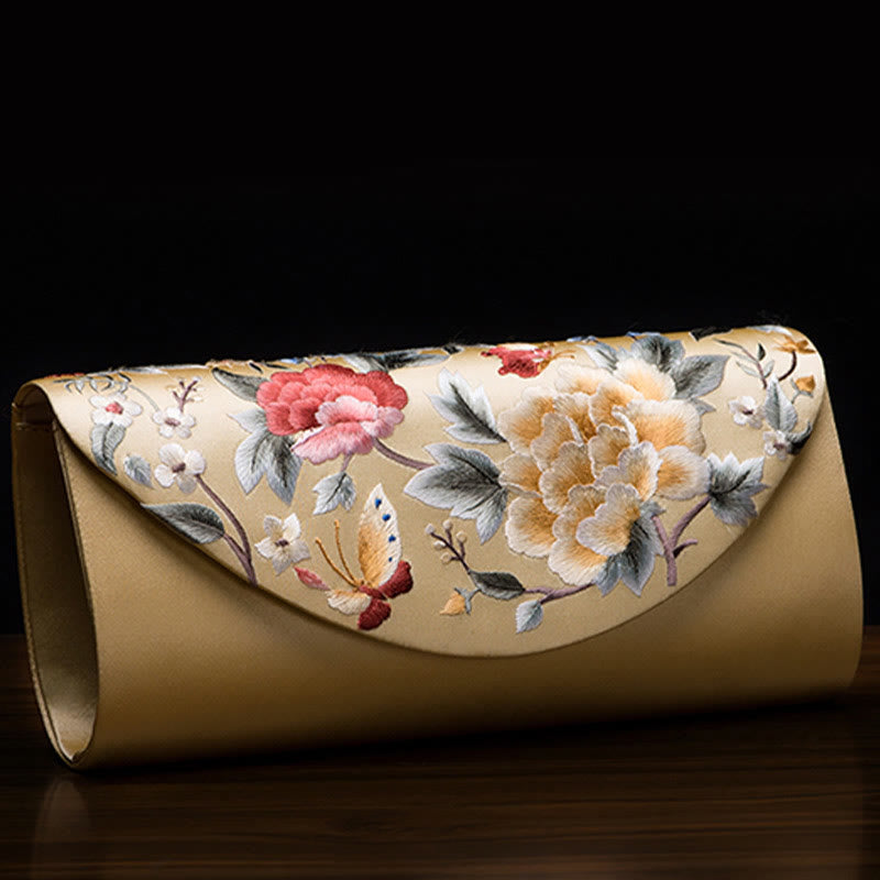 Peony Tulip Embroidered Wedding Crossbody Bag 24cm