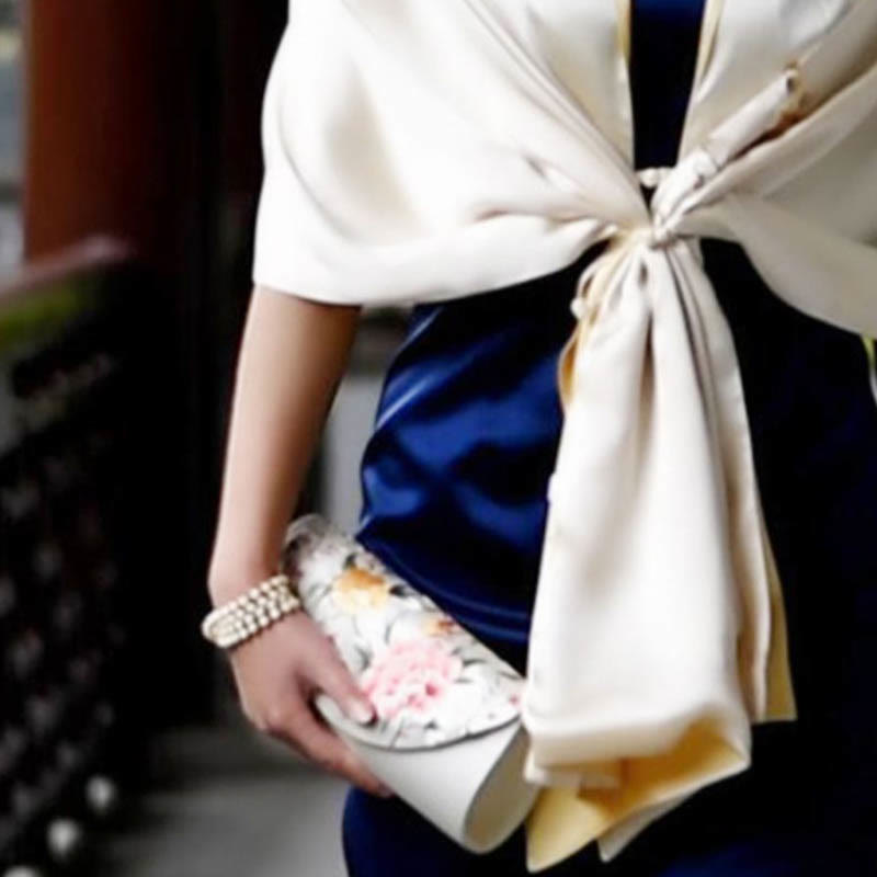 Peony Tulip Embroidered Wedding Crossbody Bag 24cm