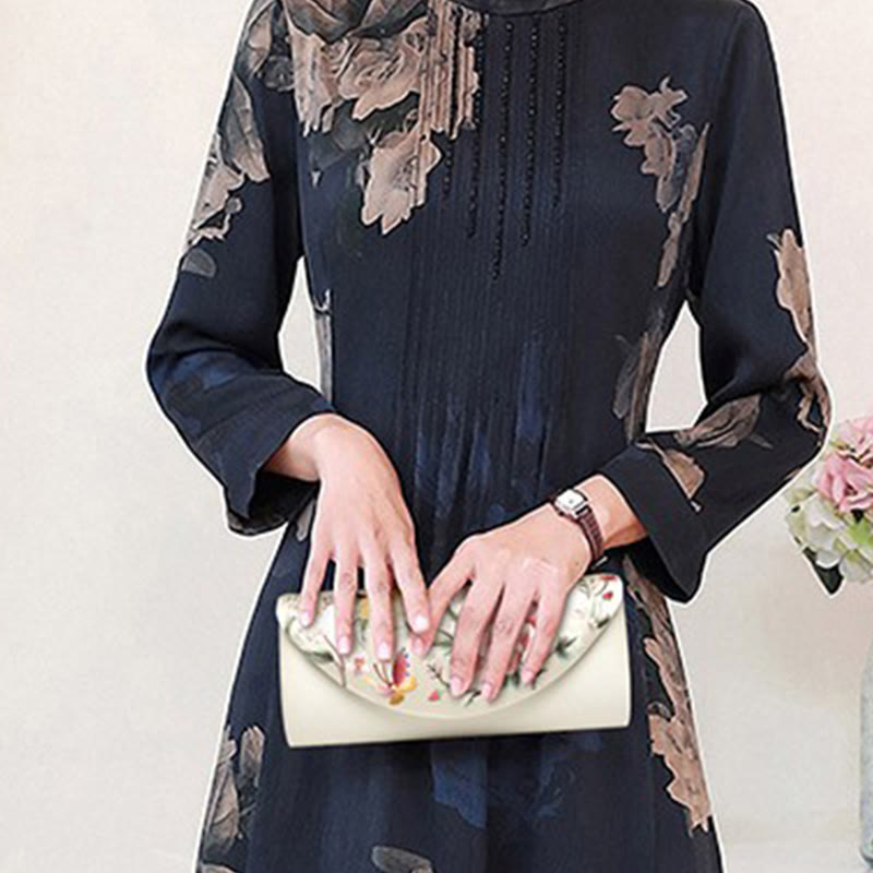 Peony Tulip Embroidered Wedding Crossbody Bag 24cm