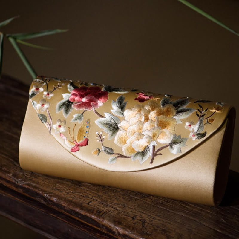 Peony Tulip Embroidered Wedding Crossbody Bag 24cm