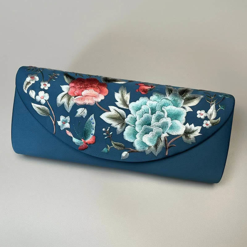 Peony Tulip Embroidered Wedding Crossbody Bag 24cm