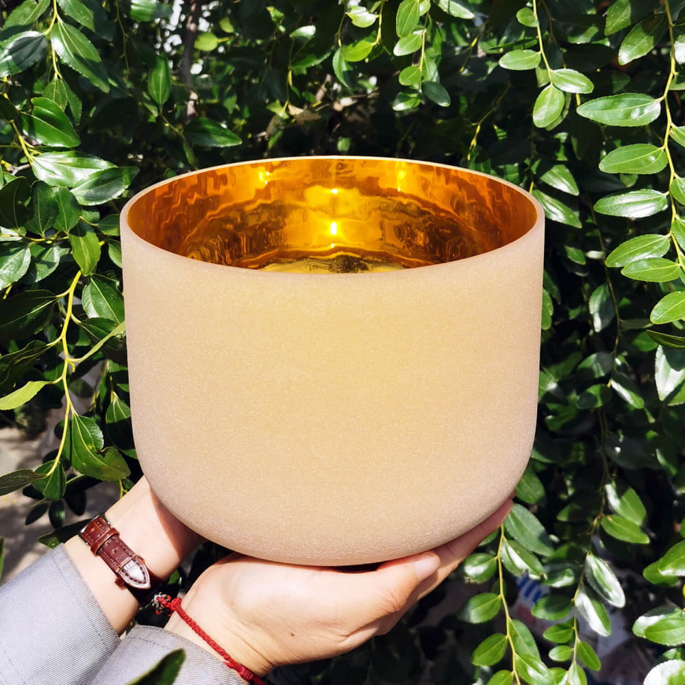 Perfect pitch 8\’ Alchemy Solid 24K Pure Gold Crystal Singing Bowl - On sale