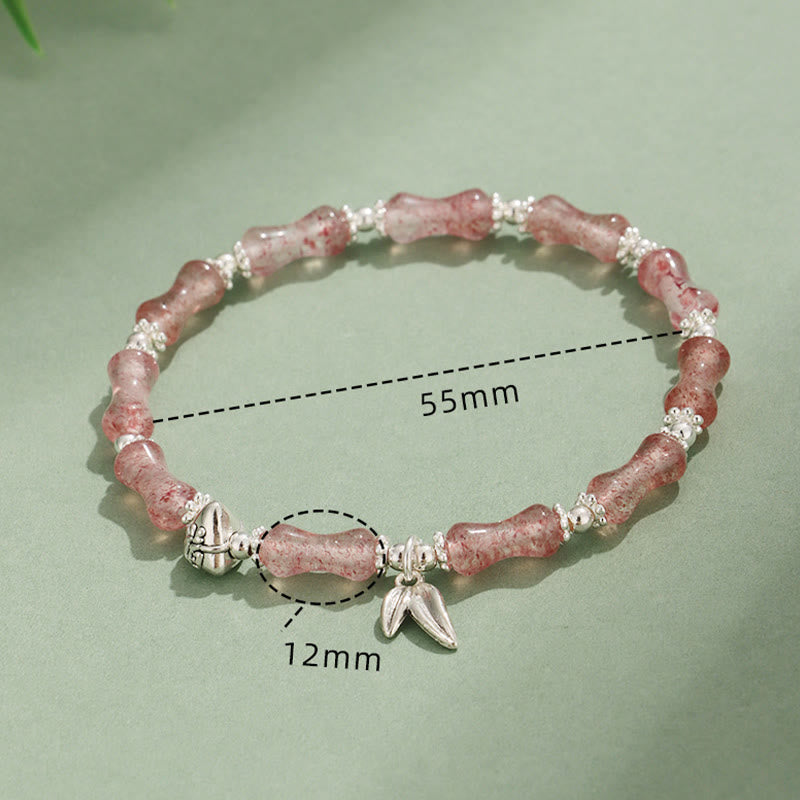 Peridot White Jade Bamboo Fu Symbolic Luck Bracelet