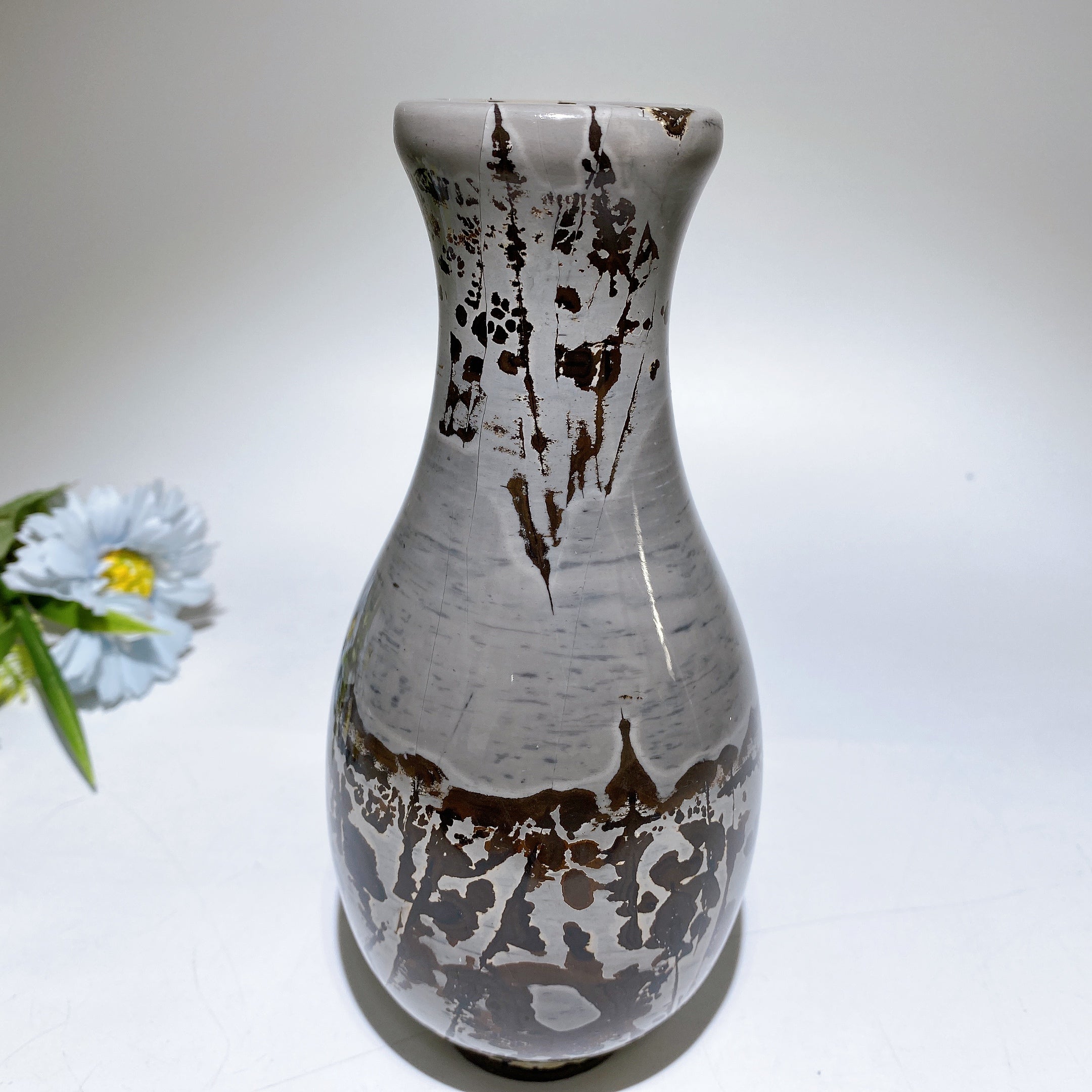 Picture Jasper 19cm Healing Crystal Vase for Spiritual Energy