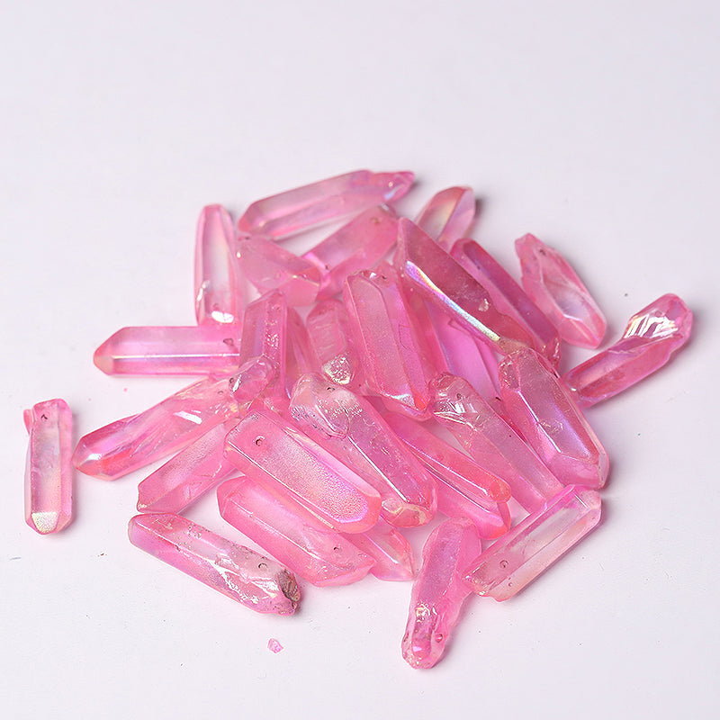 Pink Aura Angel Crystal Points 1.2-1.7 inch Raw Quartz