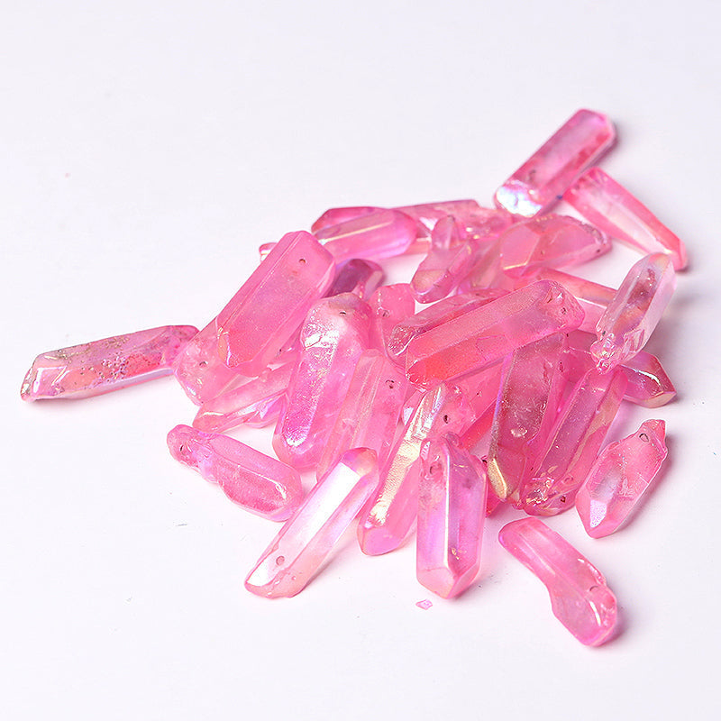 Pink Aura Angel Crystal Points 1.2-1.7 inch Raw Quartz