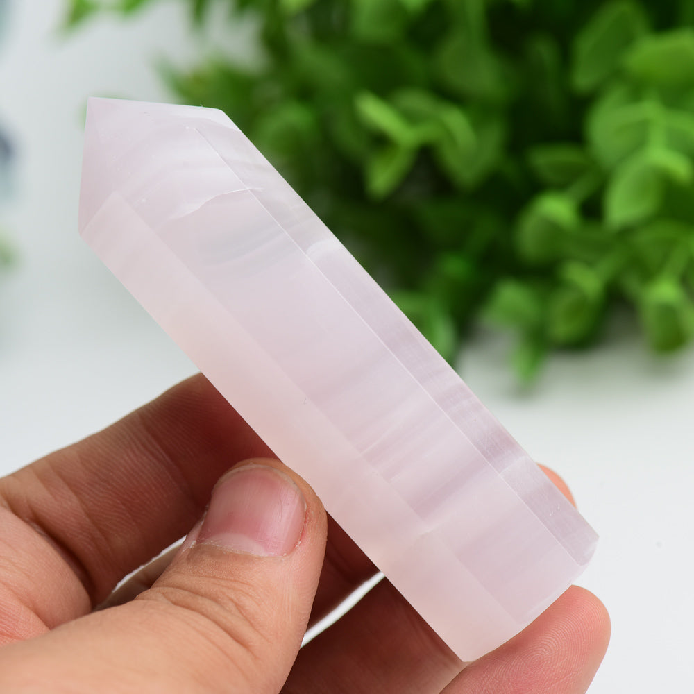 Pink Calcite Crystal Points 2.5-4.0 Inch Healing Stone