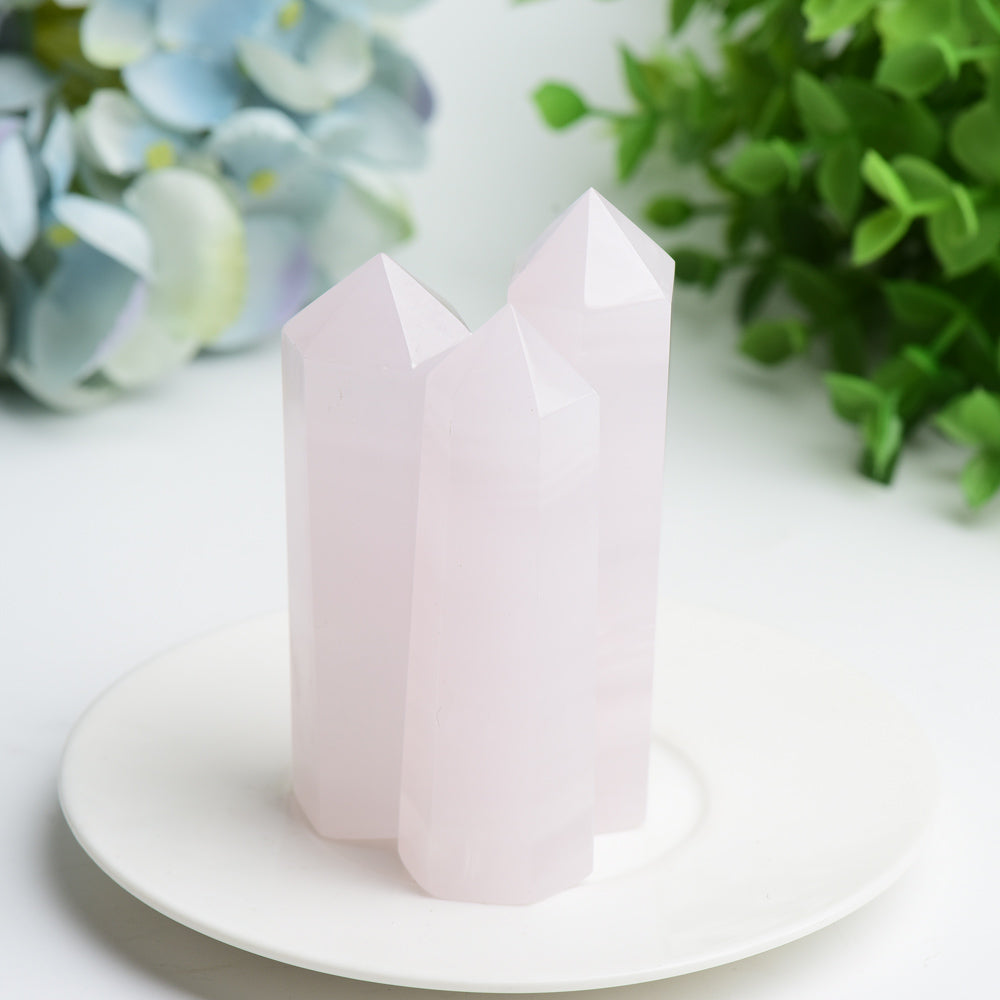 Pink Calcite Crystal Points 2.5-4.0 Inch Healing Stone