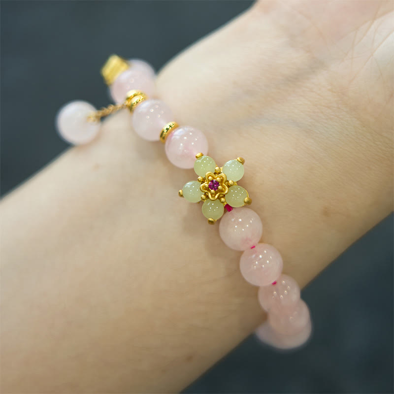 Pink Crystal Citrine Bracelet for Warmth, Love & Self-Love