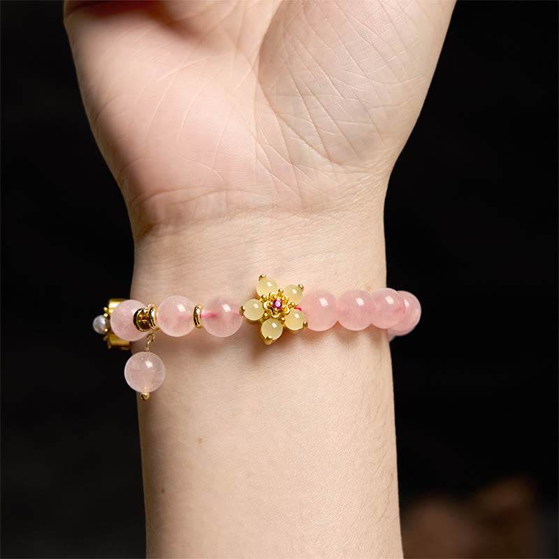 Pink Crystal Citrine Bracelet for Warmth, Love & Self-Love
