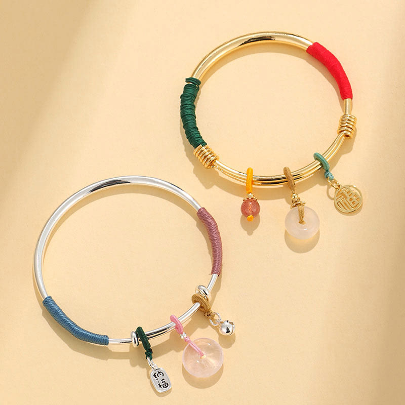 Pink Crystal Peace Buckle Love Bracelet 56-60mm