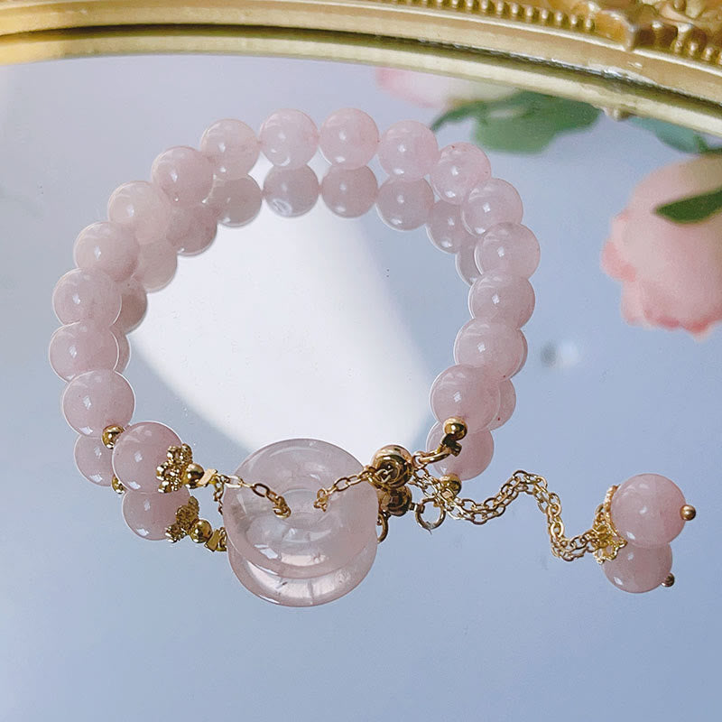 Pink Crystal Peace Buckle Love Bracelet for Inner Tranquility