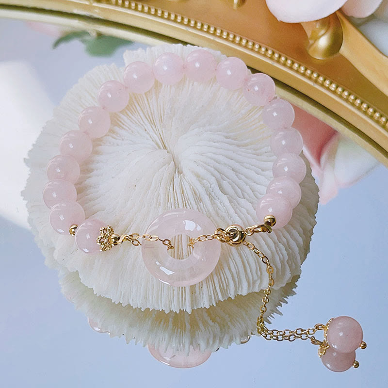 Pink Crystal Peace Buckle Love Bracelet for Inner Tranquility