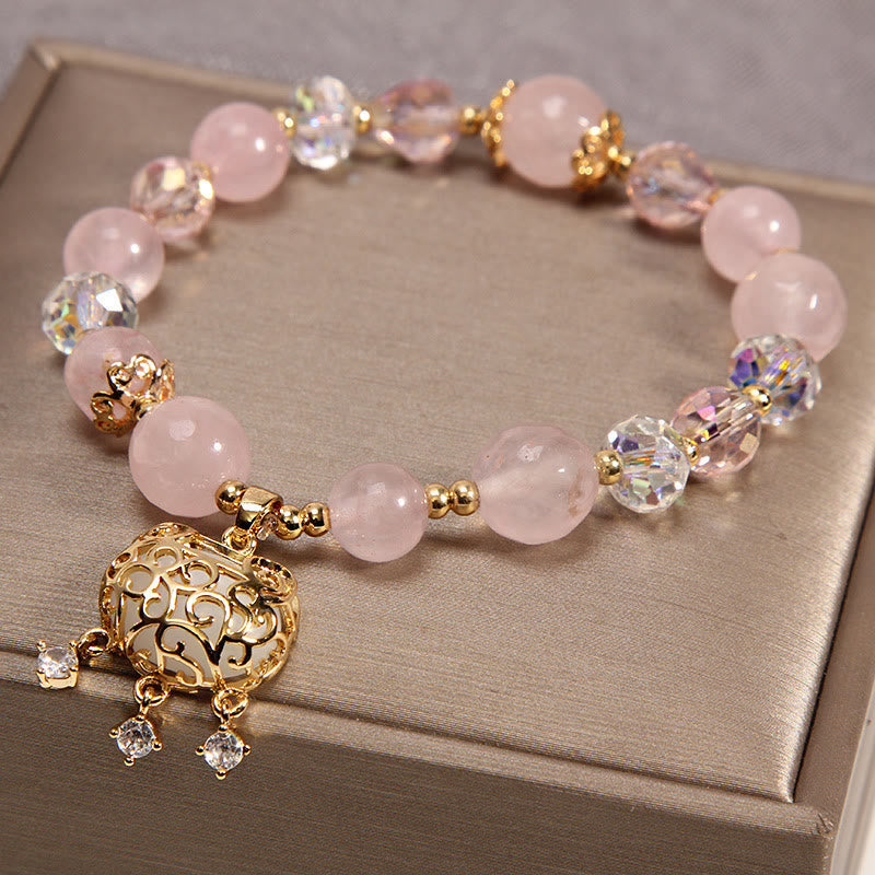 Pink Crystal Soothing Bracelet 10mm for Calm & Protection