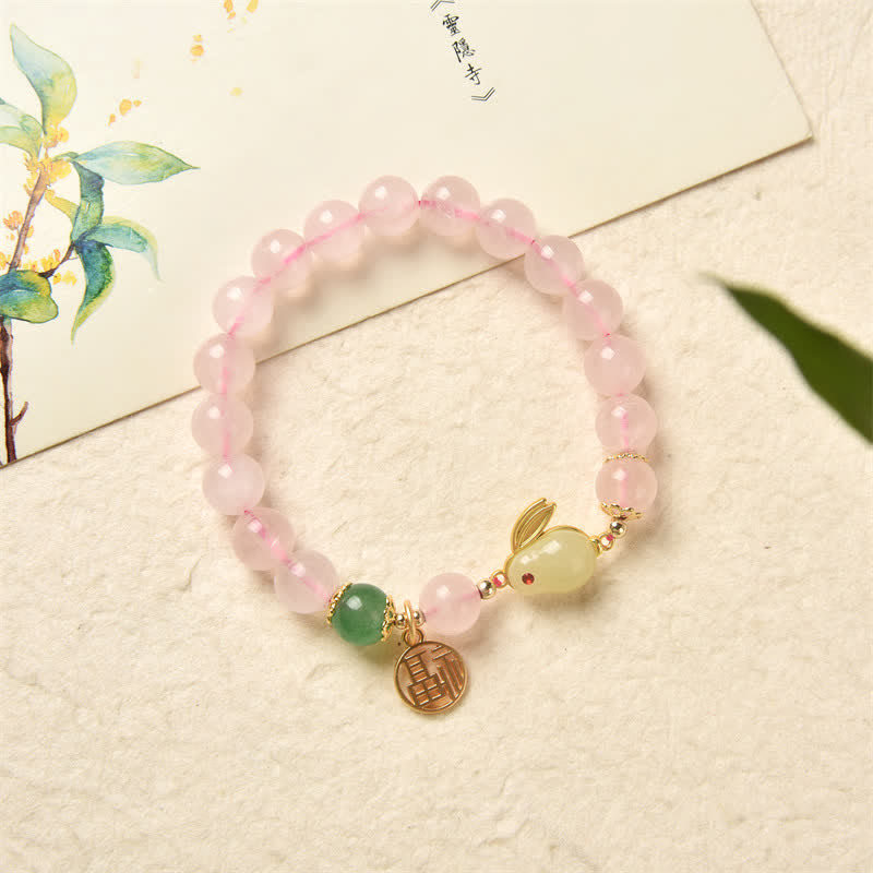 Pink Crystal Year of the Rabbit Love Bracelet