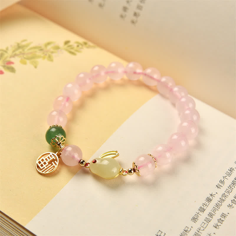 Pink Crystal Year of the Rabbit Love Bracelet