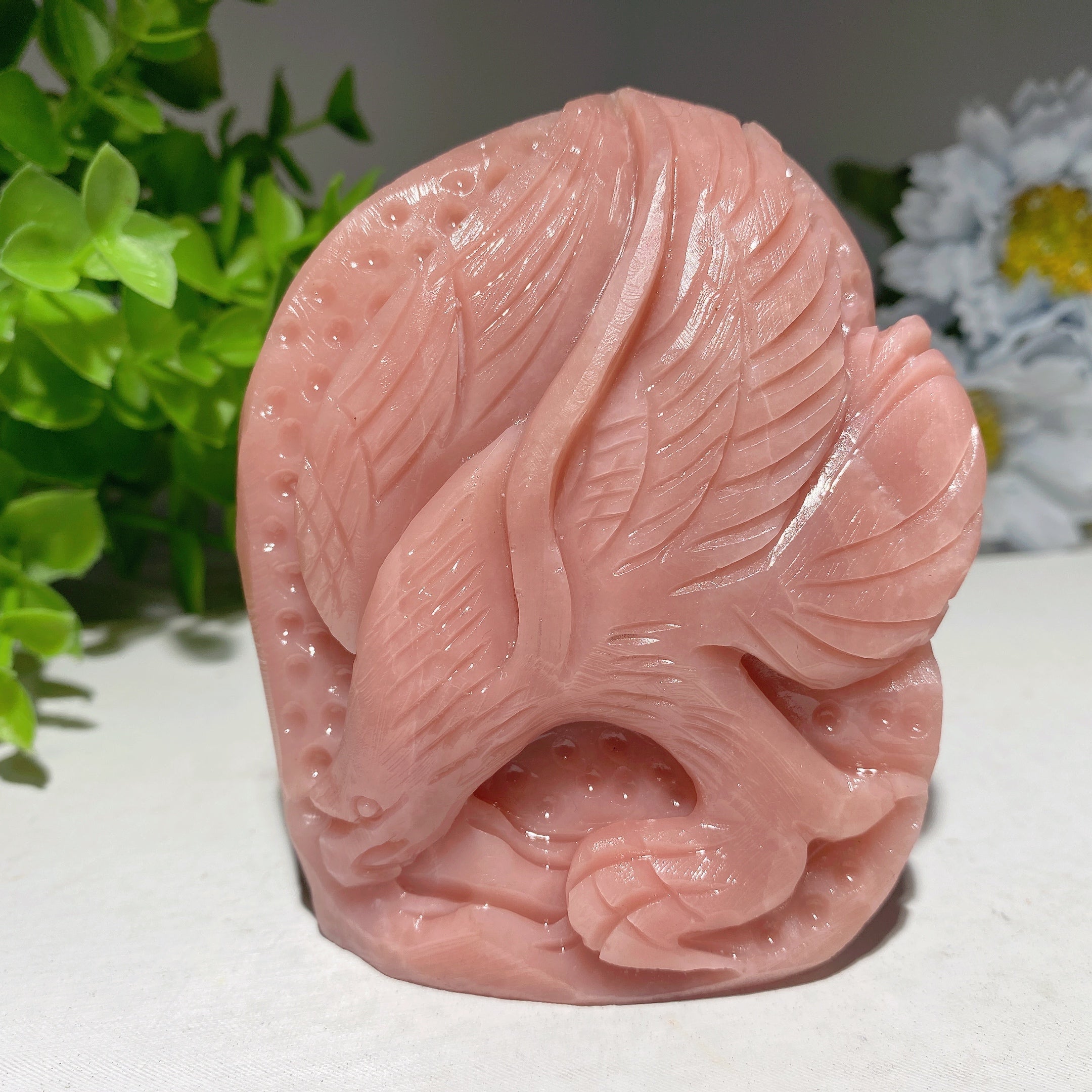 Pink Opal Crystal Carvings 3.0-4.1 inch Healing Stones