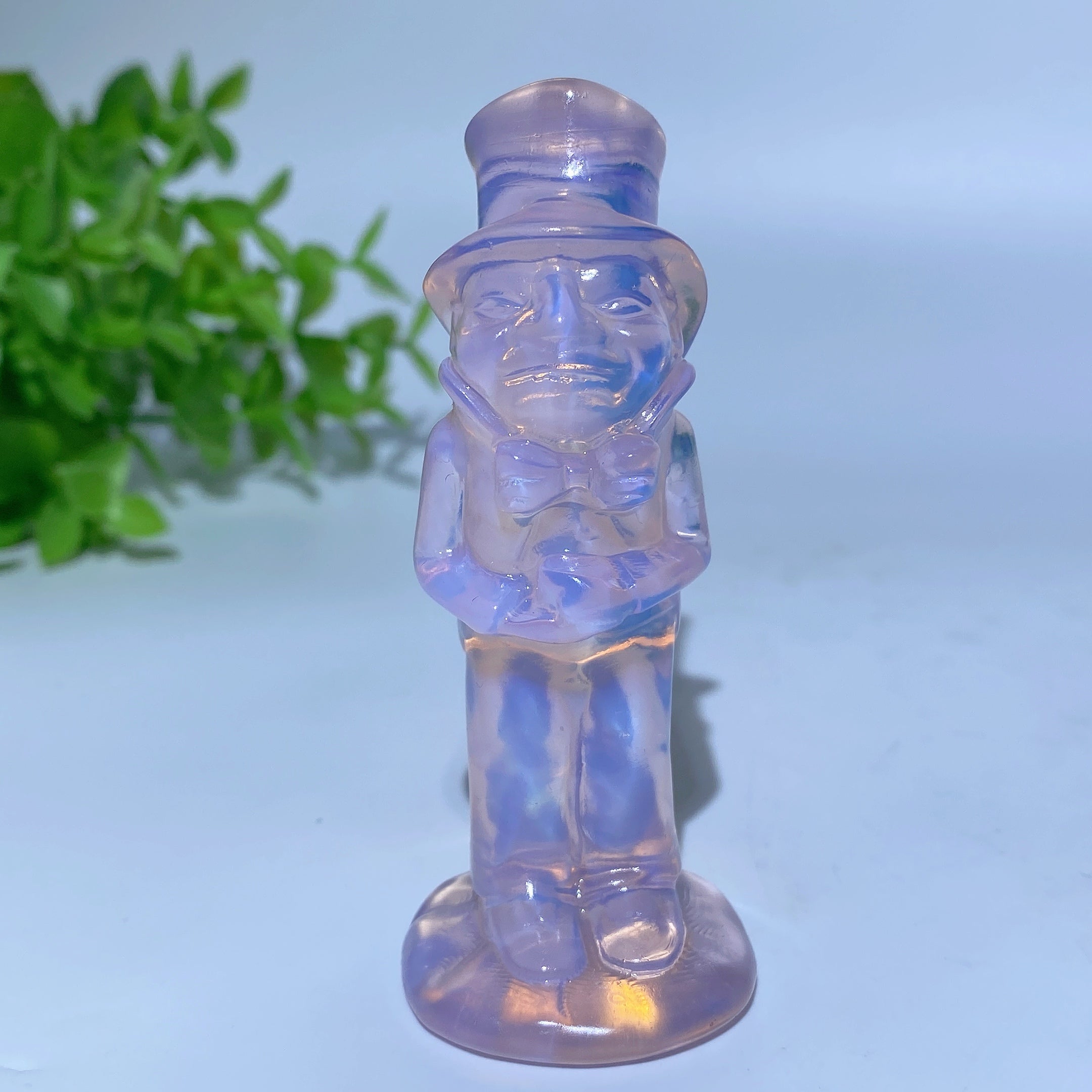 Pink Opalite and Black Obsidian Alice in Wonderland Crystal Figurines 2.4-3.1 in
