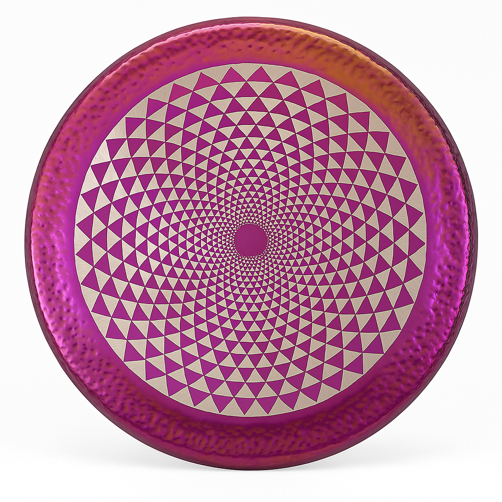 Pink Sacred Geometry Lotus Gong Instrument
