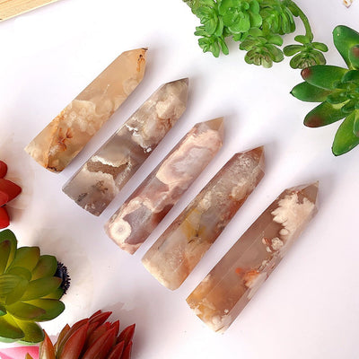 Pink Sakura Agate Tower for Mindful Living