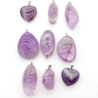 Polished Amethyst Crystal Pendant Healing Jewelry