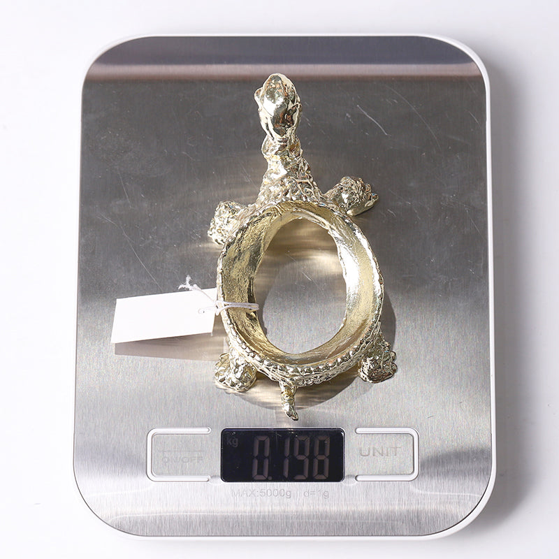 Polished Brass Turtle Design Crystal Decor Holder 2x4 inch