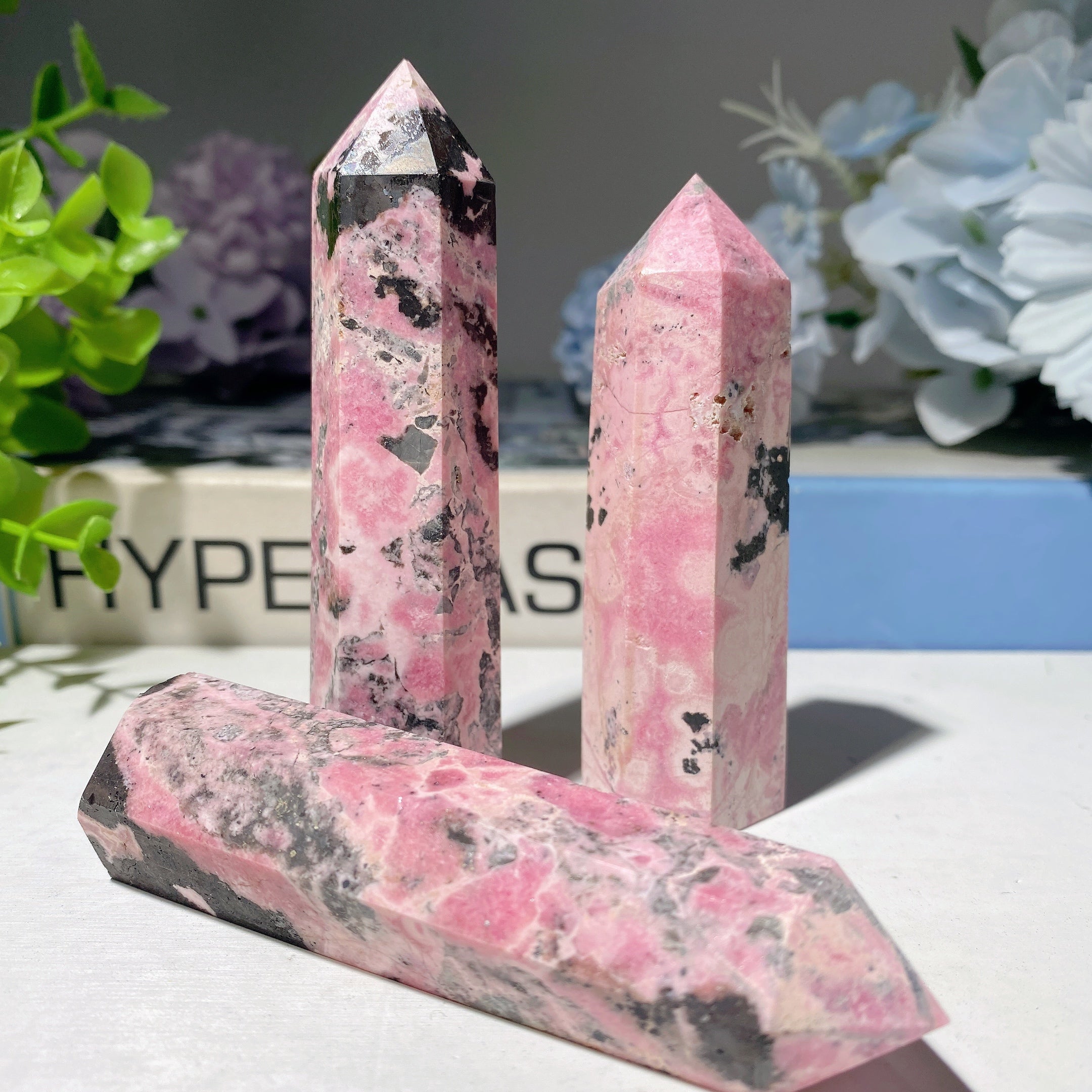 Polished Peru Rhodochrosite Crystal Points 2-4 Inches