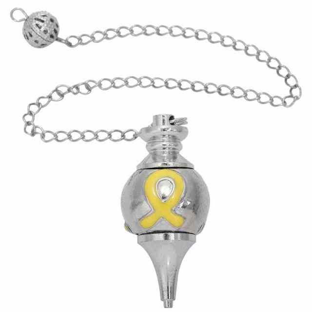 Cancer Awareness Silver Healing Pendulum