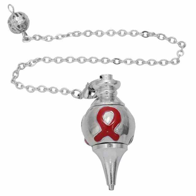 Cancer Awareness Silver Healing Pendulum