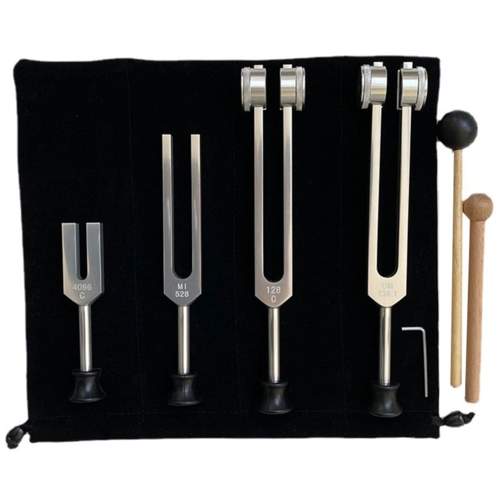 Set of Professional Otto Tuners - Otto Tuning Fork Set of 4 with mallets for therapy