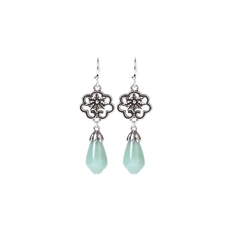 Prosperity Jade Water Drop Dangle Earrings