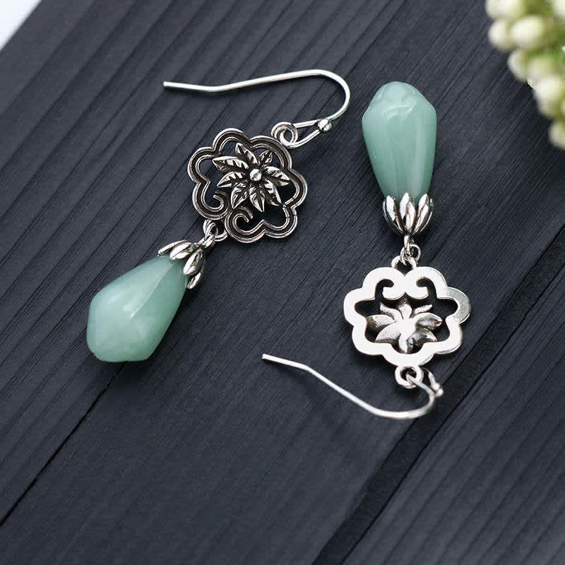 Prosperity Jade Water Drop Dangle Earrings
