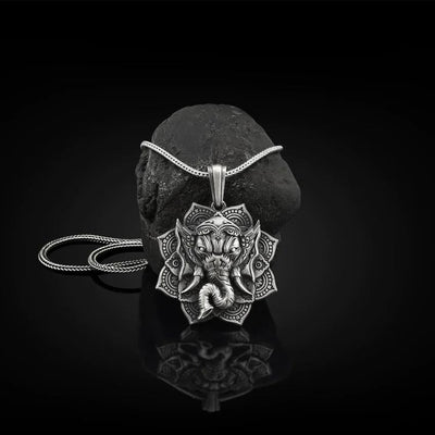 Pure Tin Ganesh Necklace | Elephant Protection Amulet Pendant