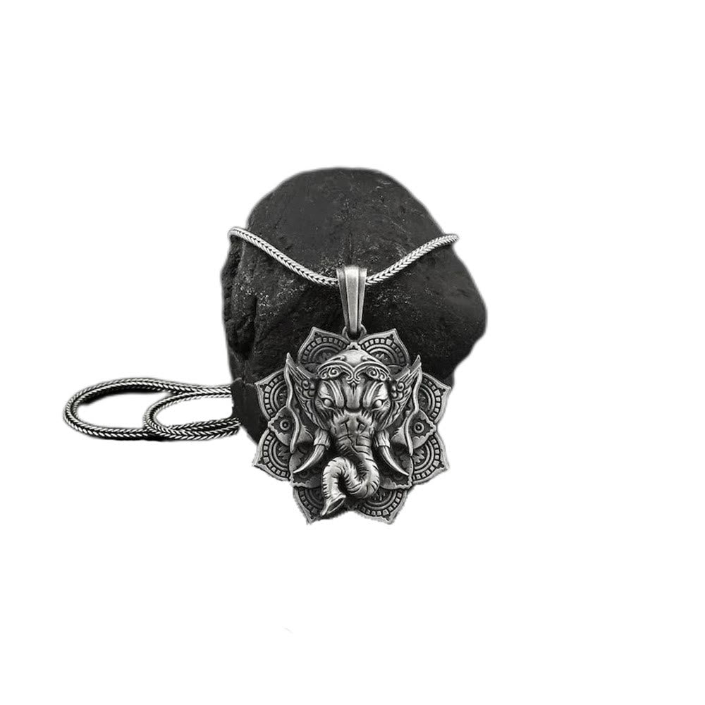 Pure Tin Ganesh Necklace | Elephant Protection Amulet Pendant