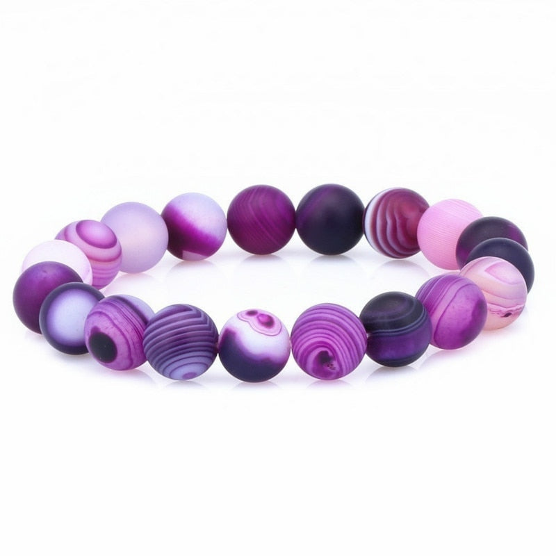 Purple Agate Bracelet for Aura Balance & Sleep