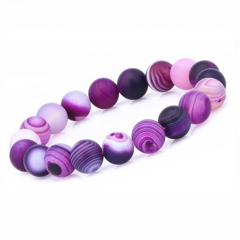 Purple Agate Bracelet for Aura Balance and Relaxation