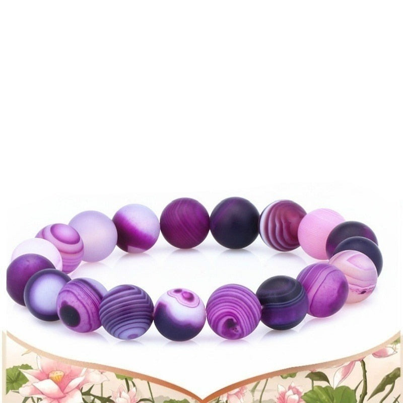 Purple Agate Bracelet for Aura Balance & Sleep