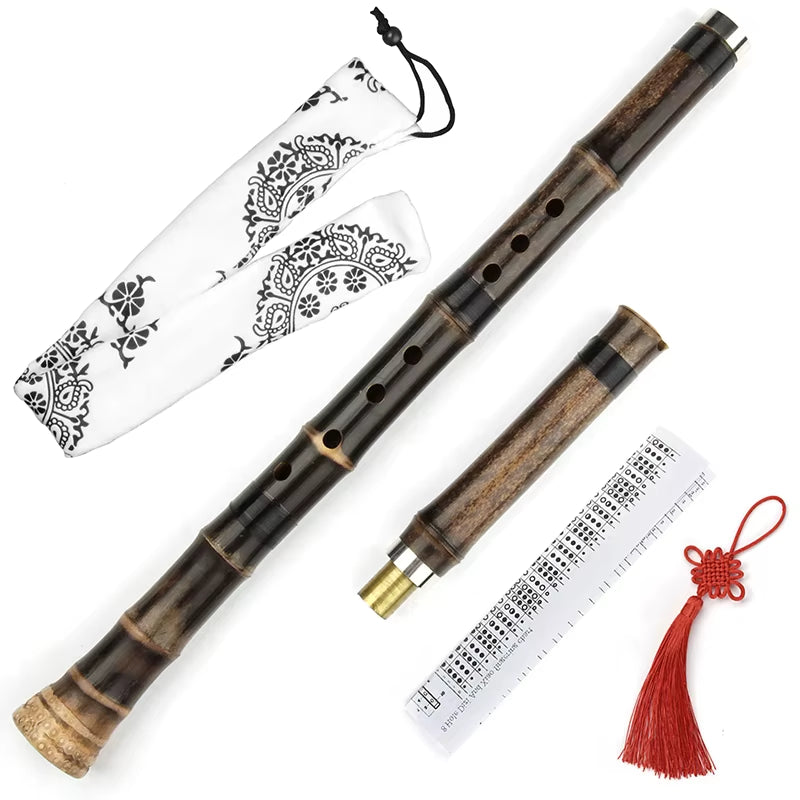 G/F Key Flute 8 Holes Musical Flute Woodwind Instrument Purple Bamboo Nan Xiao Flute for Beginner Professional Vertical