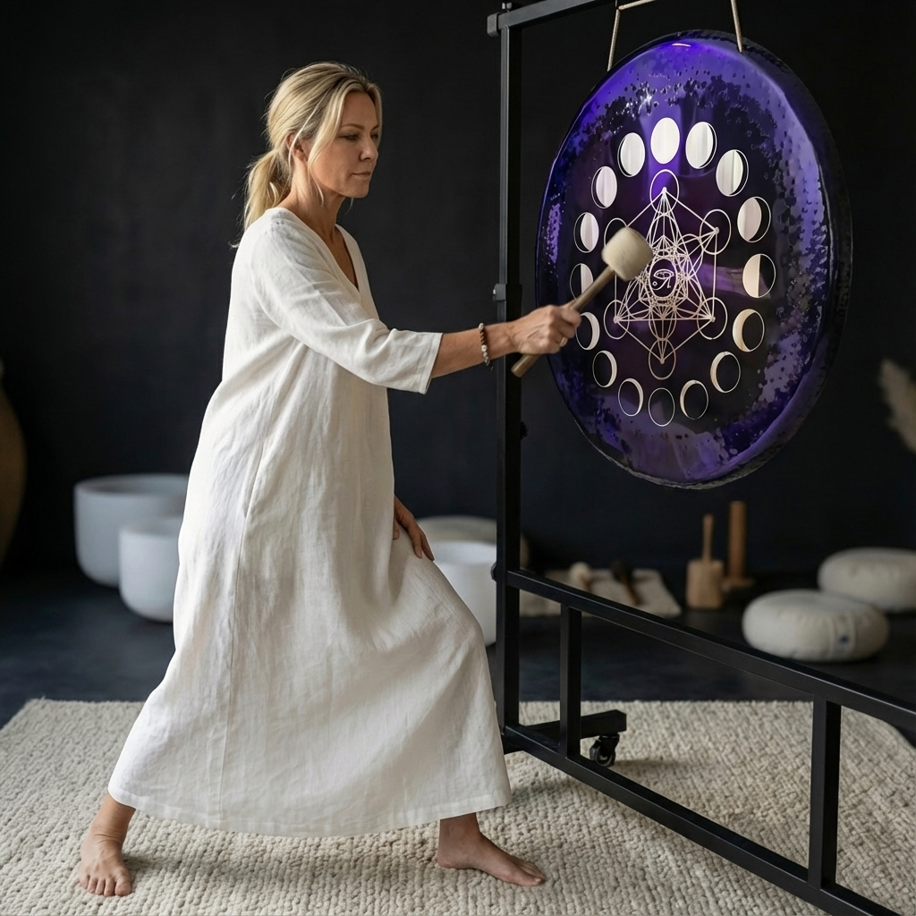 Purple Horus Eye Gong Instrument for Meditation