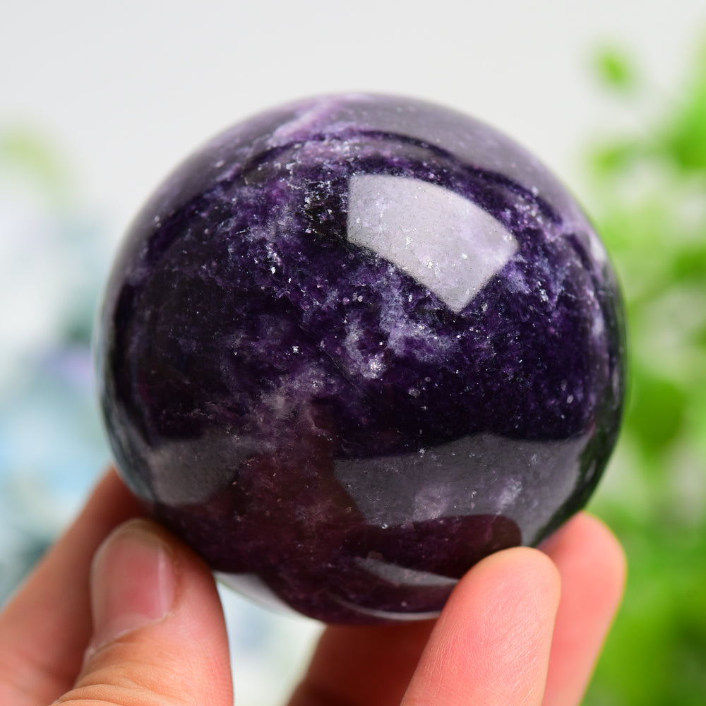 Purple Lepidolite Crystal Sphere 2.5-4.5 Inches Healing Orb