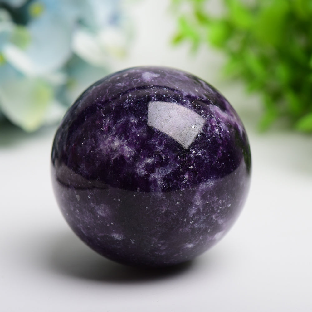 Purple Lepidolite Crystal Sphere 2.5-4.5 Inches Healing Orb