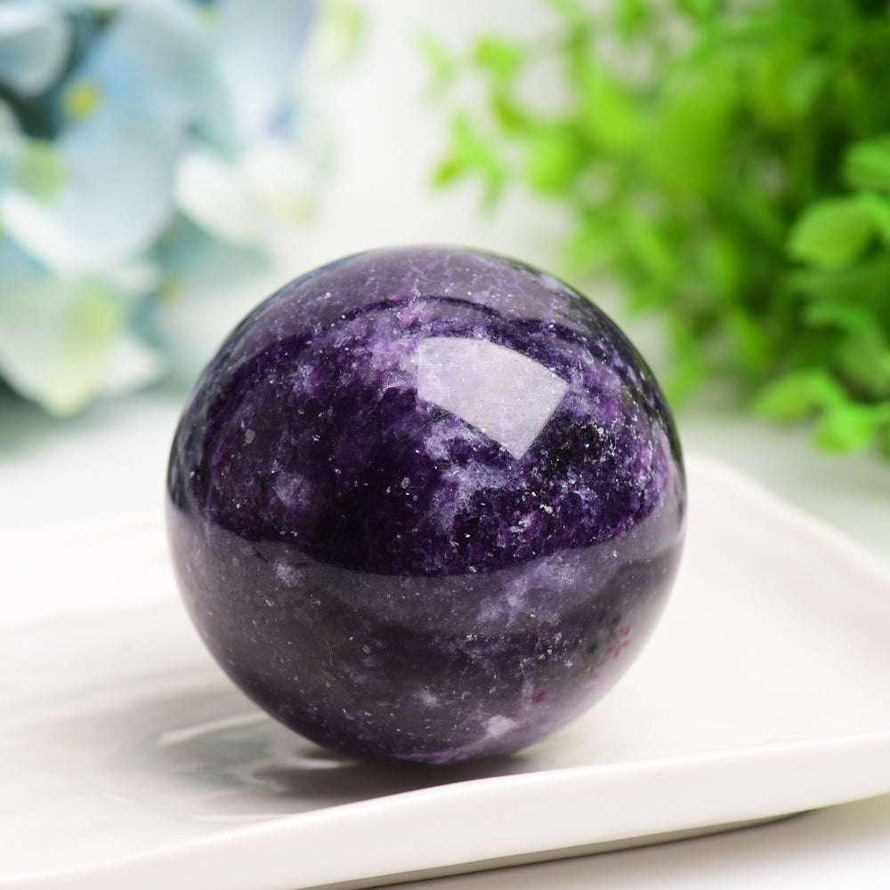 Purple Lepidolite Crystal Sphere 2.5-4.5 Inches Healing Orb