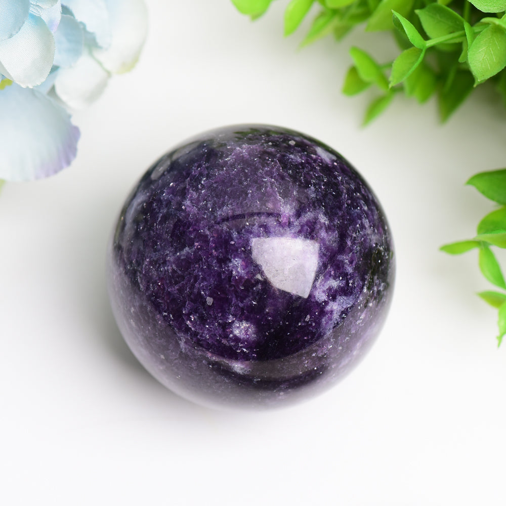 Purple Lepidolite Crystal Sphere 2.5-4.5 Inches Healing Orb