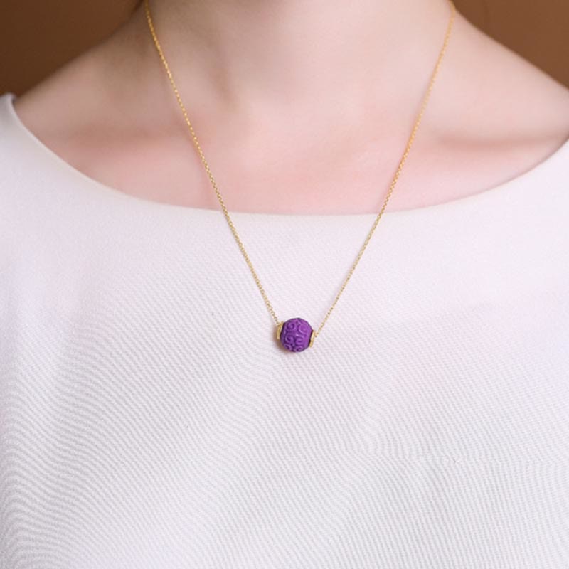 Purple Mica Stone Spiritual Necklace & Bracelet Set