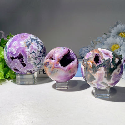 Purple Moss Agate Crystal Sphere 2.2