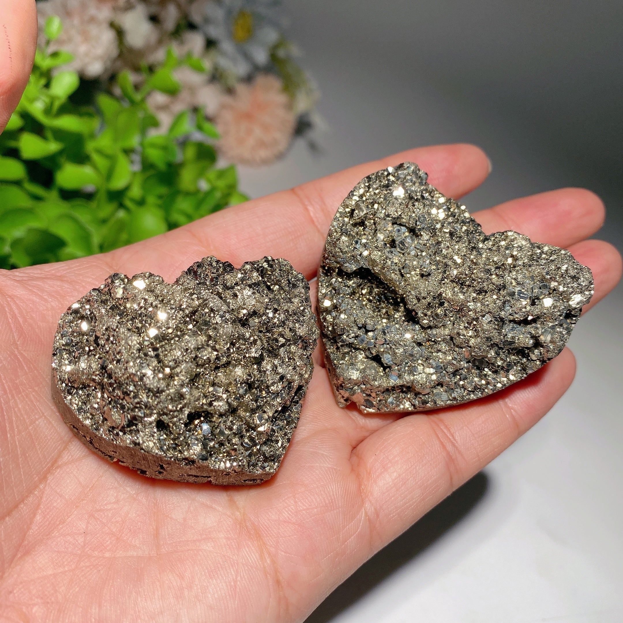 Pyrite Raw Stone Heart Crystal 1.8-2.0 Inch Healing