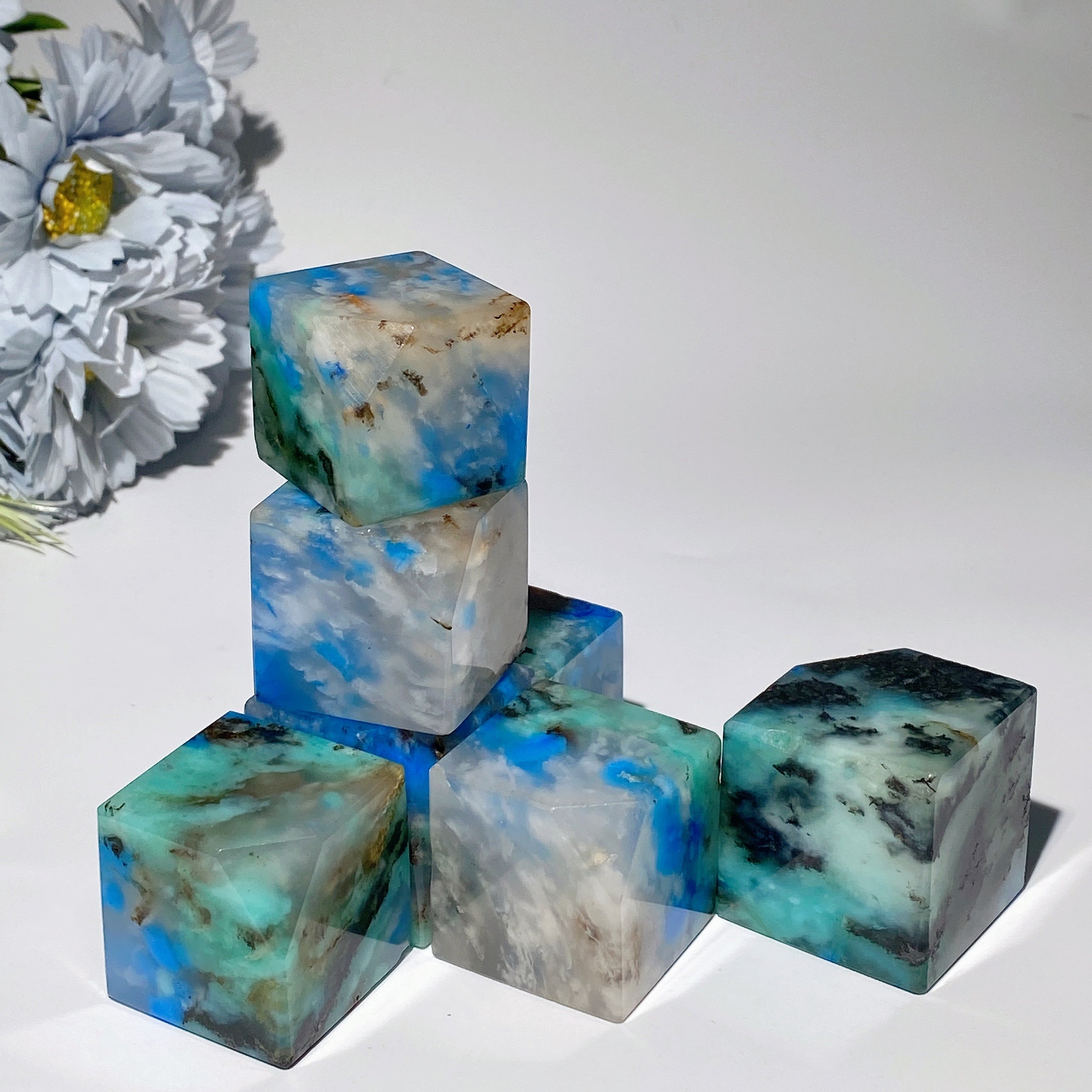 Quantum Quattro Shattuckite Quartz Cube 1.0-1.8 inch Healing Crystal