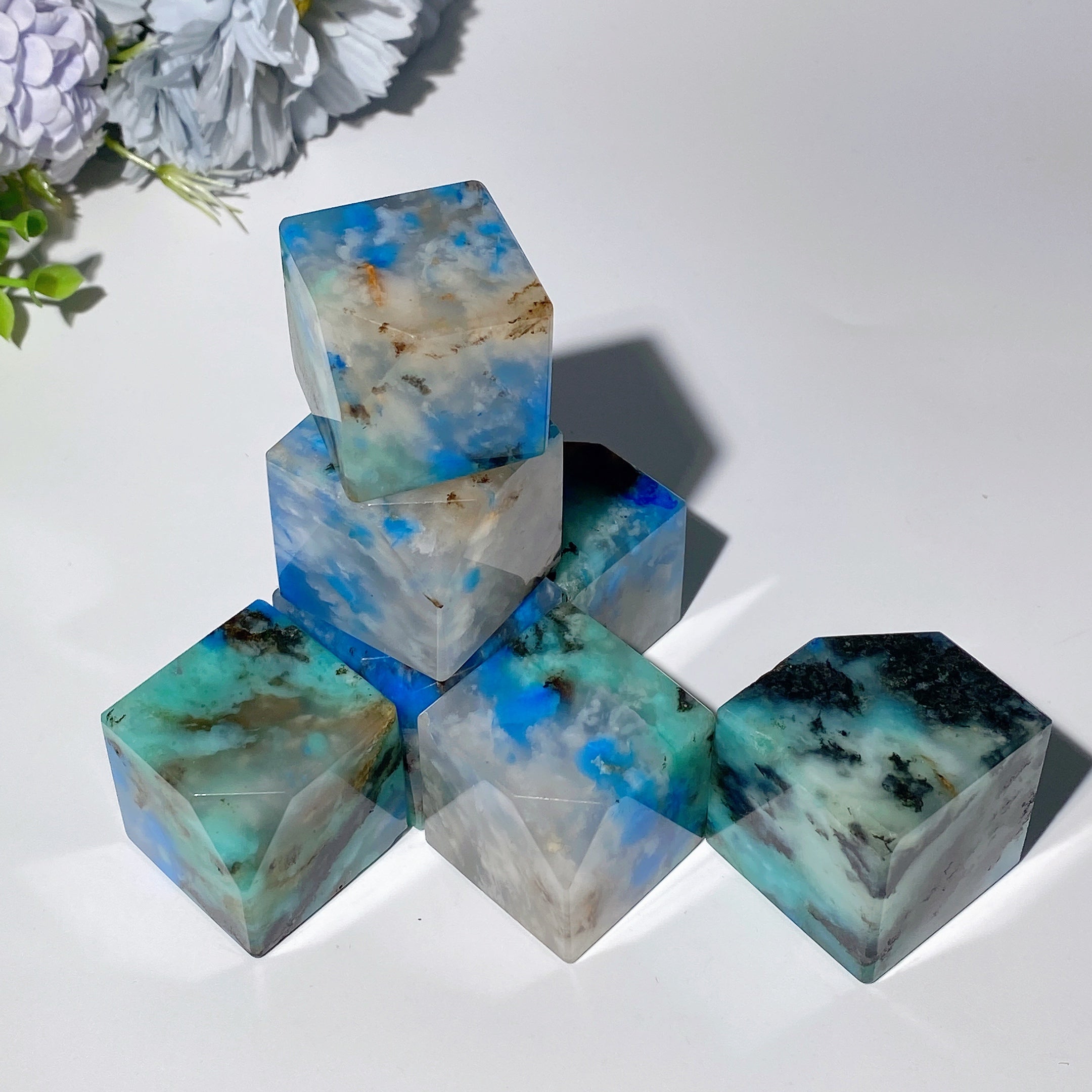 Quantum Quattro Shattuckite Quartz Cube 1.0-1.8 inch Healing Crystal
