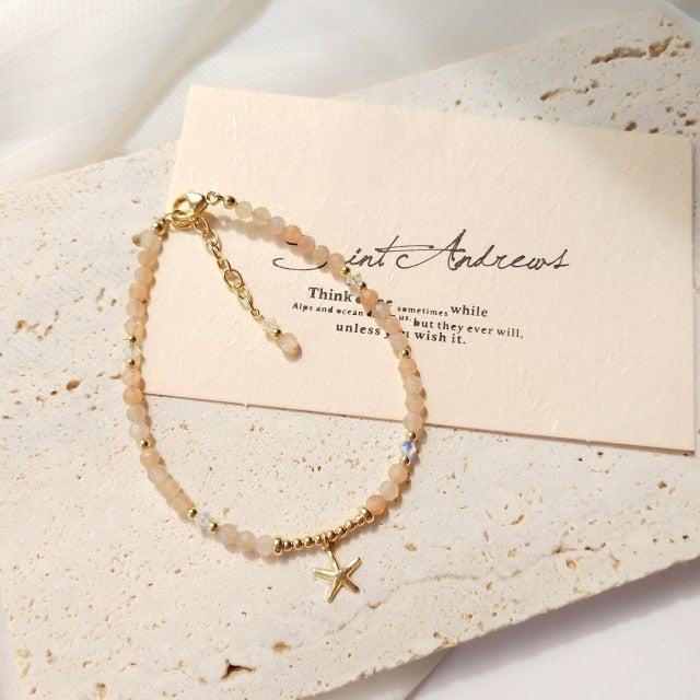 Radiant Sunstone Bracelet with 14K Gold Plating